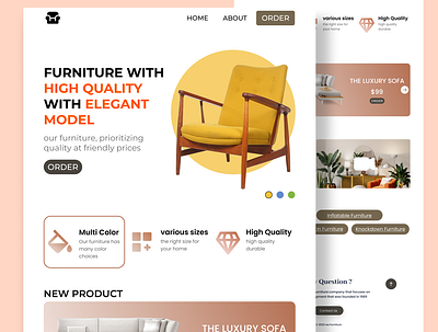 A Landing Page Furniture adobe illustrator branding design figma illustration landing page logo ui ux website design