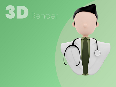 Doctor profile on 3D render 3d animation app branding character design doctor graphic design health icon ill illustration medical typography ui ux