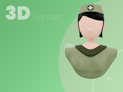 Nurse Profile 3D render 3d branding character doctor graphic design health hospital icon illustration medical nurse