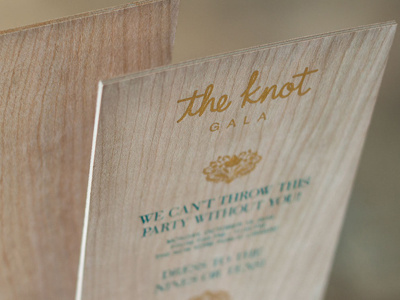 Wood Invitation for The Knot Gala invitation letterpress magazine party wood