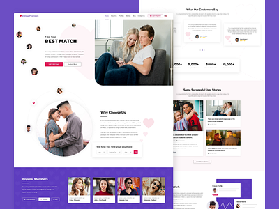 Dating Website Design dating website homepage typography ui ux web ui website design