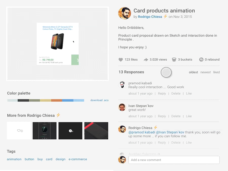 Redesign Dribbble modal shot view animation dribbble interaction modal redesign ui ux