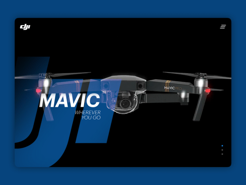Drone DJI Mavic animations grid interaction layout marketing typography ui ux
