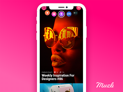 Muzli Mobile App Concept concept design feed icon images interface iphone x muzli