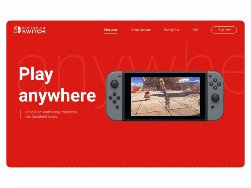 Nintendo Switch Homepage Redesign animation design motion nintendo redesign switch ui ux