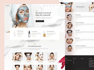 WordPress - Bridge / Makeup Inspired branding elementor frontend graphic design jquery mysql php ui ux website wordpress