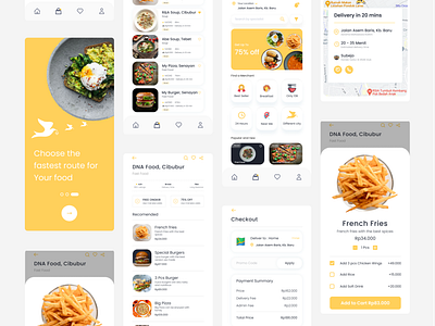 Flying Food - Food Delivery App Design by Fajar design indonesia mobile aplication ui uidesign uiux