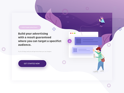 Advertisement Exploration advertise bussiness clean illustration landing page website