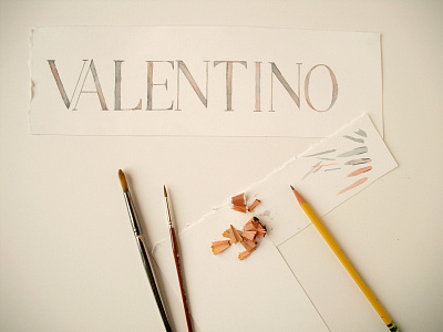 WIP Valentino Fashion Typography clothing creative dribbble fashion graphic design hand lettering illustration mixed media painting pastel typography watercolor