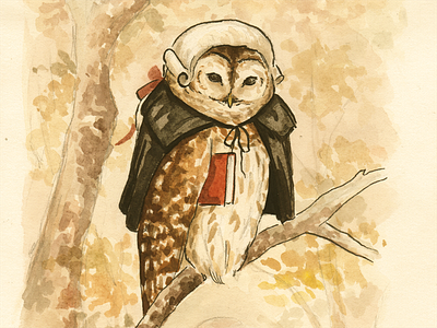 Parliament Owl animals anthro art cute illustration ink inktober kids owl watercolor wildlife woodland