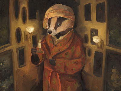 Wind in the Willows: Badger by Candlelight animals anthro book children fairy tale illustration kids painting picture book storybook wind in the willows woodland