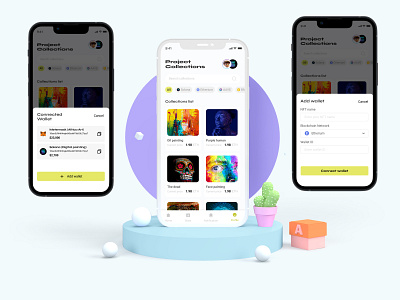 Multiple NFT Wallet solution block chain design product design ui uiux ux web3