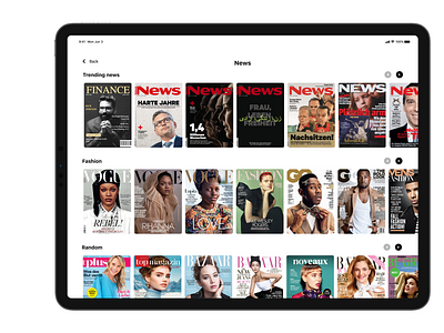 News update design ipad product design tab ui uiux ux