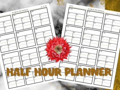 Half Hour Planner half hour planner minutes planner printable hourly planner printable template