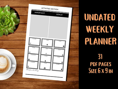 Undated Weekly Planner daily agenda hourly planner printable planner undated weekly planner weekly calendar