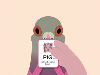 I'm definitely a PruuuIG! animation design funny gif illustration loop minimal motion motion design motion graphics pastel pig pigeon