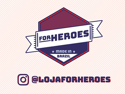 For Heroes - Logo blue bold clothes geometric heroes hexagon logo navy red stripes vintage white
