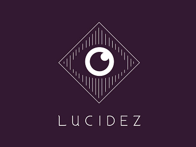 Lucidez logo (lucidity) eye lines logo lucidity psychologist purple