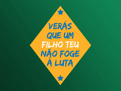 Hino (Anthem) anthem blue brasil brazil flag green print star yellow