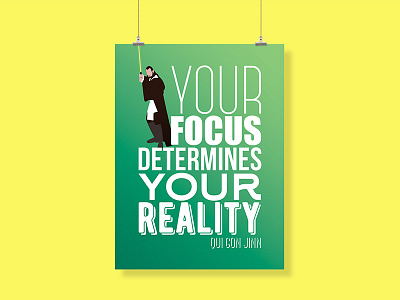 Your Focus Determines Your Reality Qui Gon Jinn green motivational nerd poster qui gon jinn quotes star wars wall print