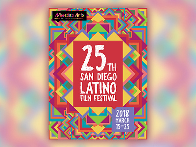 San Diego Latino Film Festival Poster abstract colorful contest festival film geometric poster print san diego latino film festival wall print