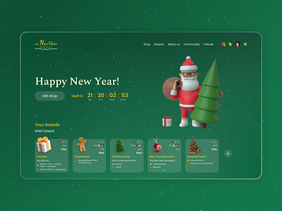 Happy New Year! 2022 3d christmas design designer desktop figma graphic design illustration page ui ui desidn uides uiux ux design web web design webdesign website website design