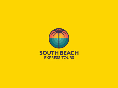 South Beach Express Tours beach logo miami palm south sun sunset tourism tours tropic tropical usa