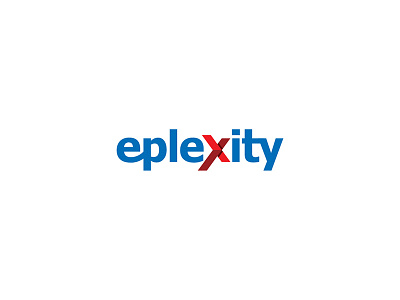 Eplexity arrow blue brand cloud equis letter logo red service shadow x