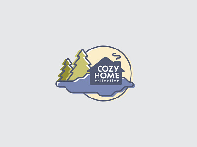 Logo proposal for Cozy Home Collection brand canada cloud geometry home logo moon pine pine tree proposal