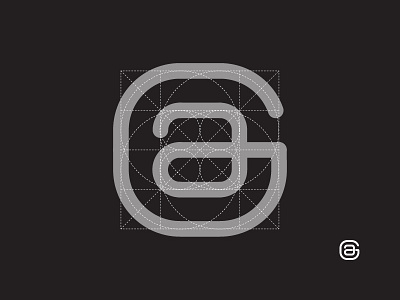 a + g = monogram. Grid. ag brand curves exploration geometric geometry logo minimal monogram shadow