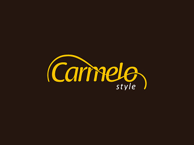 Carmelo Style. brand brown curve hair logo shadow studio style yellow