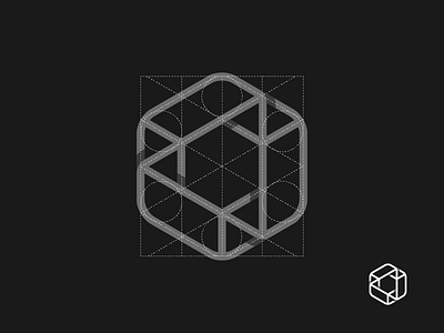 Restpro logo grid brand curves exploration geometric geometry grid logo minimal shadow