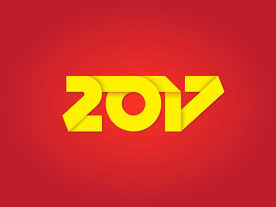 Happy New Year 2017! 2017 happy new number red yellow