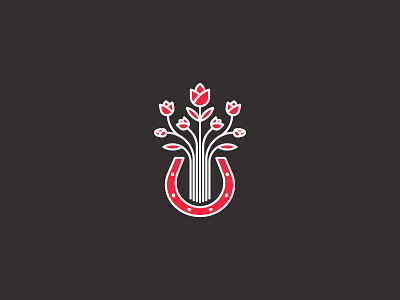 Logo for Charoman florist flower vase geometric horseshoe logo red russia