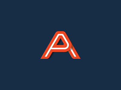 P + A = monogram a blue initial letter line logo monogram orange p