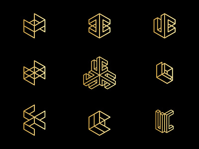 Creative process australia bar c elegant exclusive geometric gold letters logo monogram sydney u