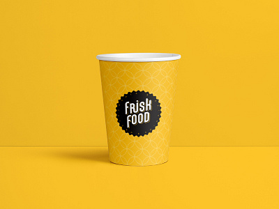 Frisk Food Cup black catering cup food fresh gastronomy logo restaurant yellow