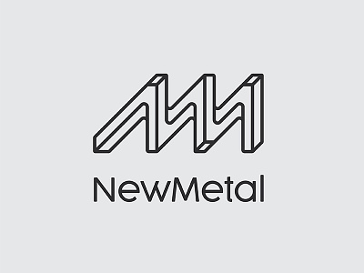 New Metal arua curve logo m metal minimal monogram n new smithy