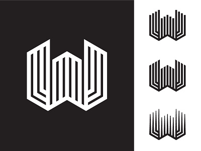 W exploration geometric initial letter logo logo design w