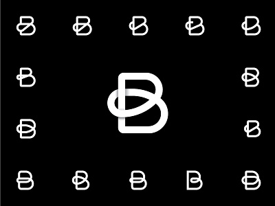 Letter B. b black curve exploration initial kanot letter logo shadow variations white