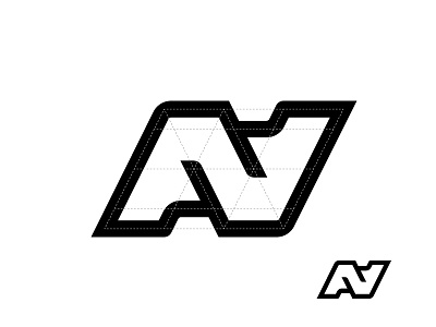 Logo grid a ambigram grid letter logo monogram n