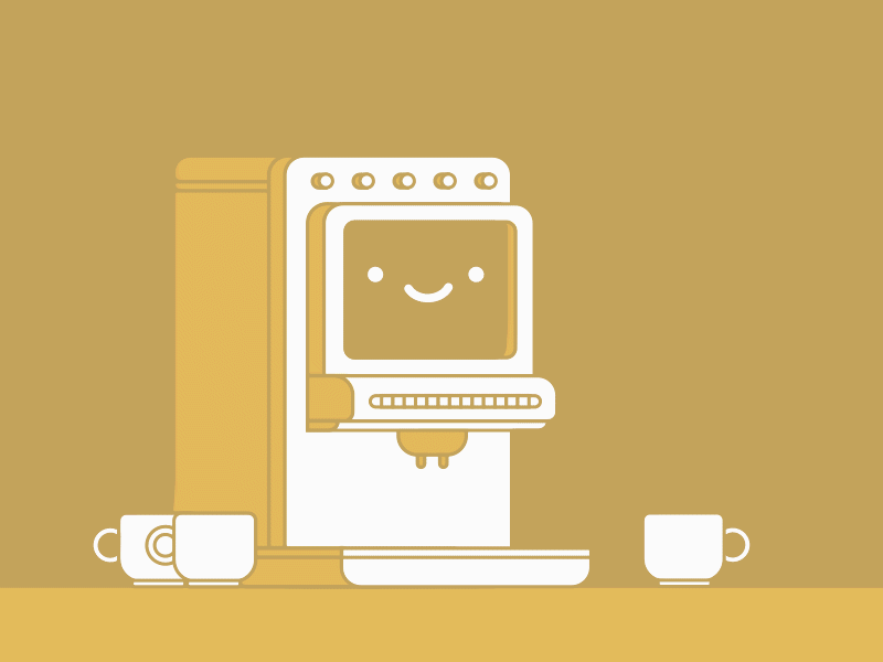 Fully Automatic animation coffee illustration machine motion