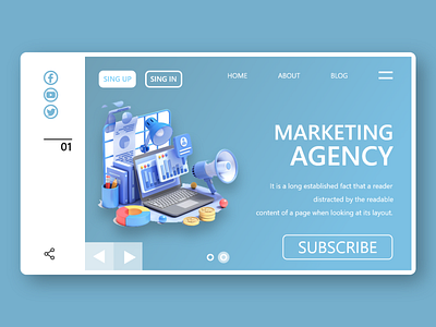 Marketing Agency XD Template design template design ui