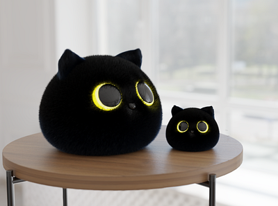 Black cat 3D 3d black cat blender cat illustration toys