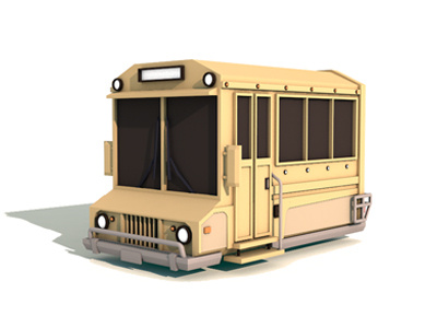 Flying Bus 3d autobus bus c4d car flying icon illustration low poly polygonal school transport vehicle yellow