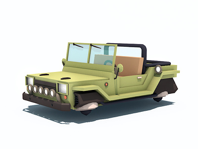 Flying Jeep 3d c4d car cartoon flying green icon illustration jeep low military off road poly transport vehicle