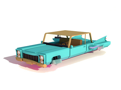 Flying Deville 3d azure c4d cadillac car cartoon deville flying icon illustration low lowrider poly polygonal transport vehicle