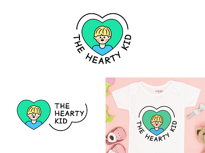 Logo "The hearty kid" adobe illustrator adobe photoshop boy branding children cute logo design graphic design identity illustration kid logo logo color logo icon logo illustration logo portrait logotype vector