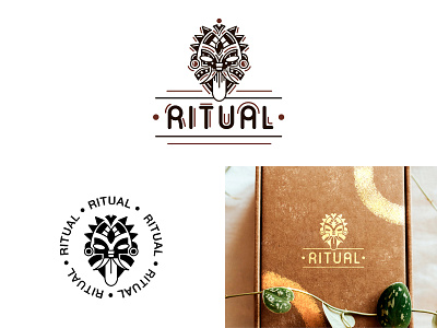 Logo "Ritual" adobe illustrator adobe photoshop branding design exotic graphic design identity illustration line logo logo line logotype mask merch minimalism minimalism logo souvenirs vector