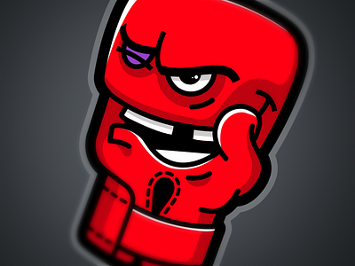 boxing glove boxing glove logo mascot red